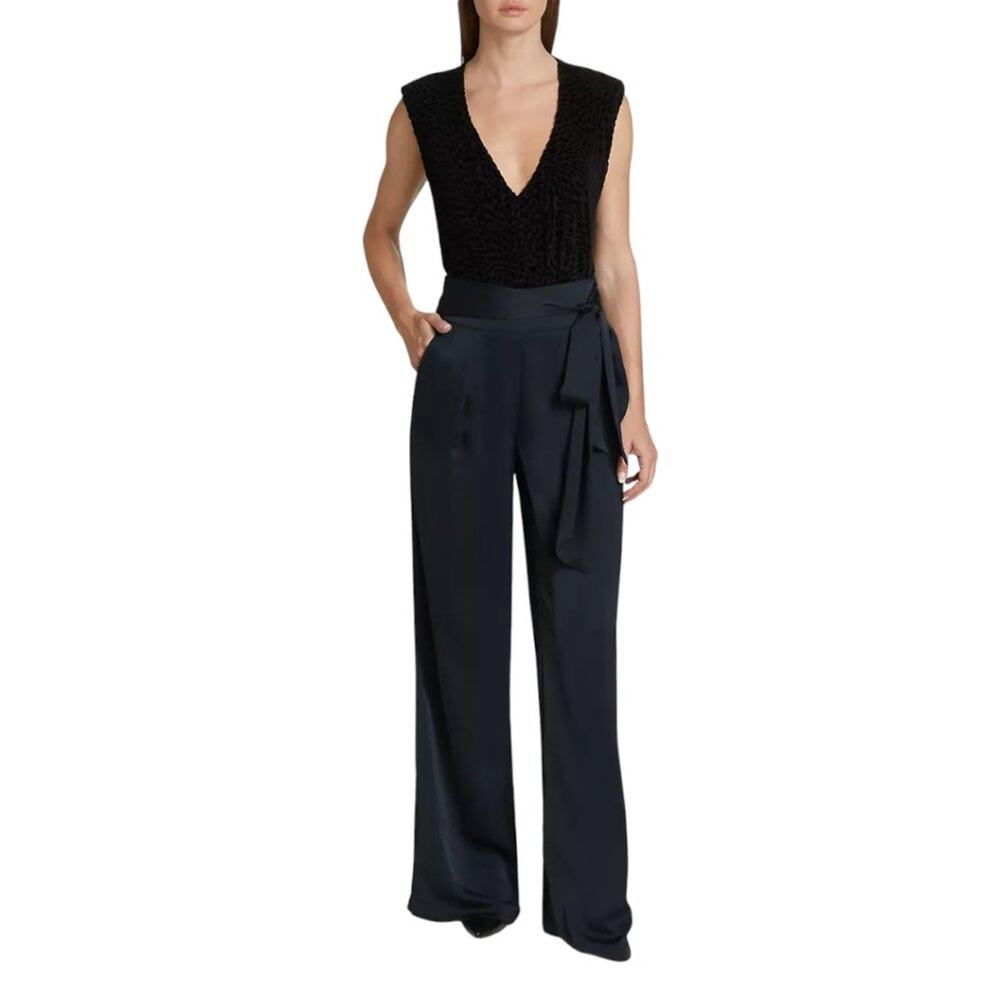 Ramy Brook Black Regina Flocked Embroidered Bodysuit Size Medium NWOT $275 MSRP